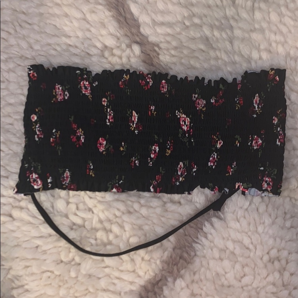 flower print bandeau bikini top!